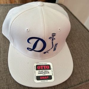 I Support DJ’s flat brim adjustable snap back baseball hat white and blue